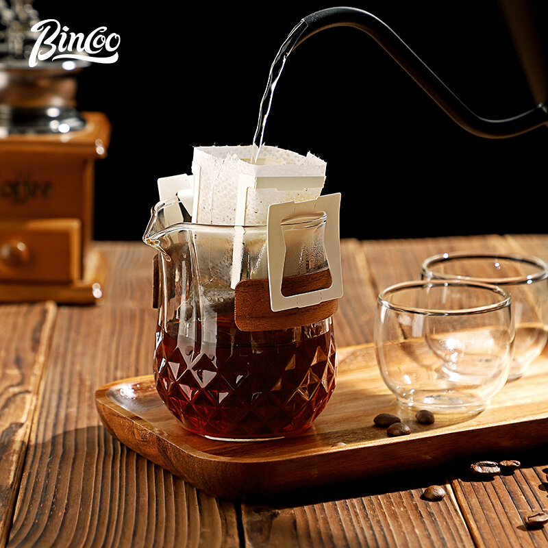 BINCOO-Panela de café de vidro, xícara de chá, filtro de café fabricado manualmente, jarro de gotejamento, xícara fria para casa e escritório, 320ml