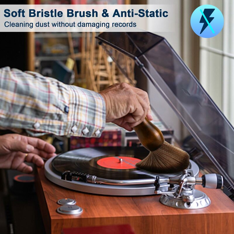Vinyl Record Cleaner Anti-Static Dust Cleaning Record Brush for Vinyl Albums LP CD Cartridge/Keyboard/Camera Lens