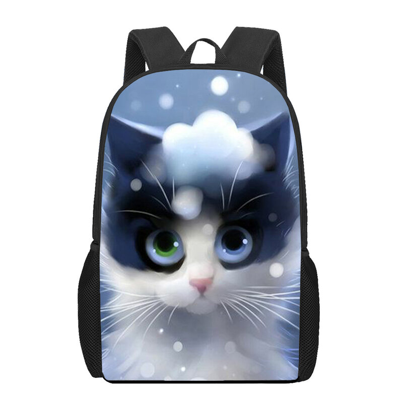 남아 여아용 귀여운 애완 동물 고양이 학교 가방, 3D 인쇄 학교 백팩, 유치원 배낭 어린이 대용량 배낭