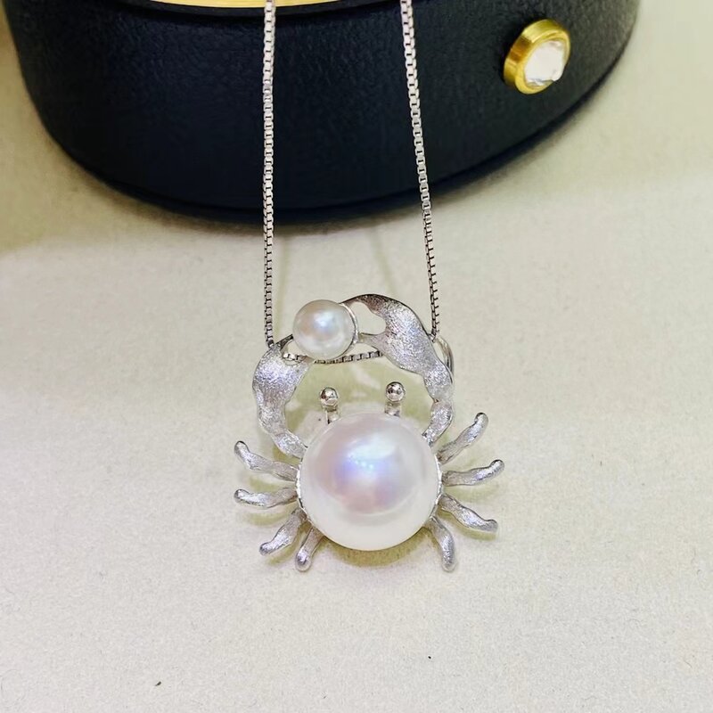 A forma di granchio in argento Sterling 925 con montaggio a sospensione supporti di Base risultati parti raccordi accessori per perline di perle da 3-12mm