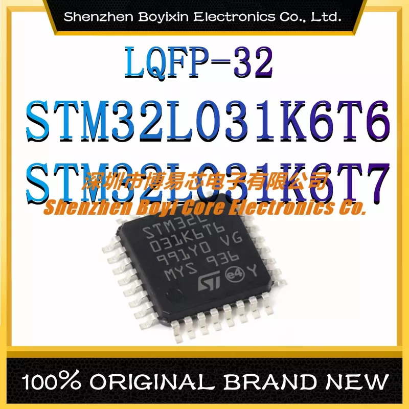 STM32L031K6T6 STM32L031K6T7 Pakket: LQFP-32 Arm Cortex-M0 32Mhz Microcontroller (Mcu/Mpu/Soc) Ic Chip