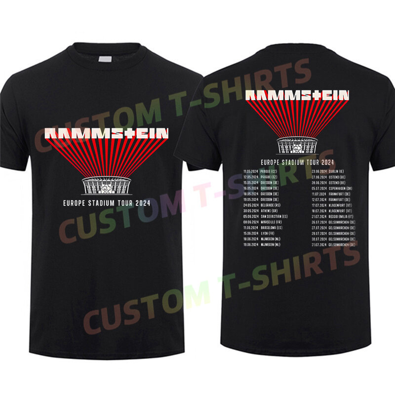 2024 Hommes T-shirt Casual Rammstain Europe Tour 2024 T-shirt Graphique Respirant Confortable Streetwear S-3XL Cool Tee