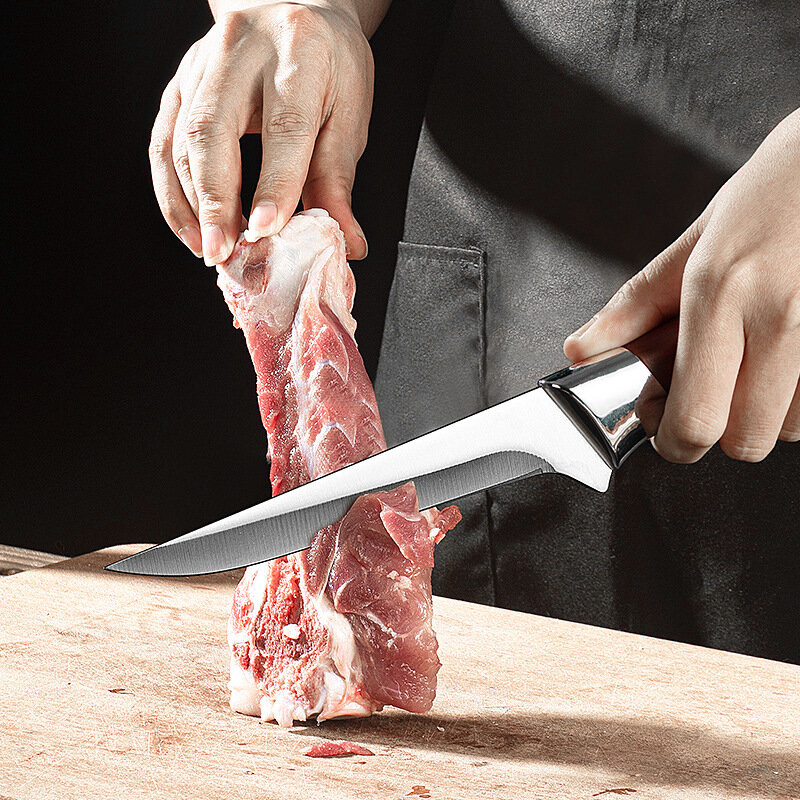 Pisau Boning koki Stainless Steel, pisau koki Stainless Steel Deshuesado pisau khusus dapur dan pisau daging serbaguna