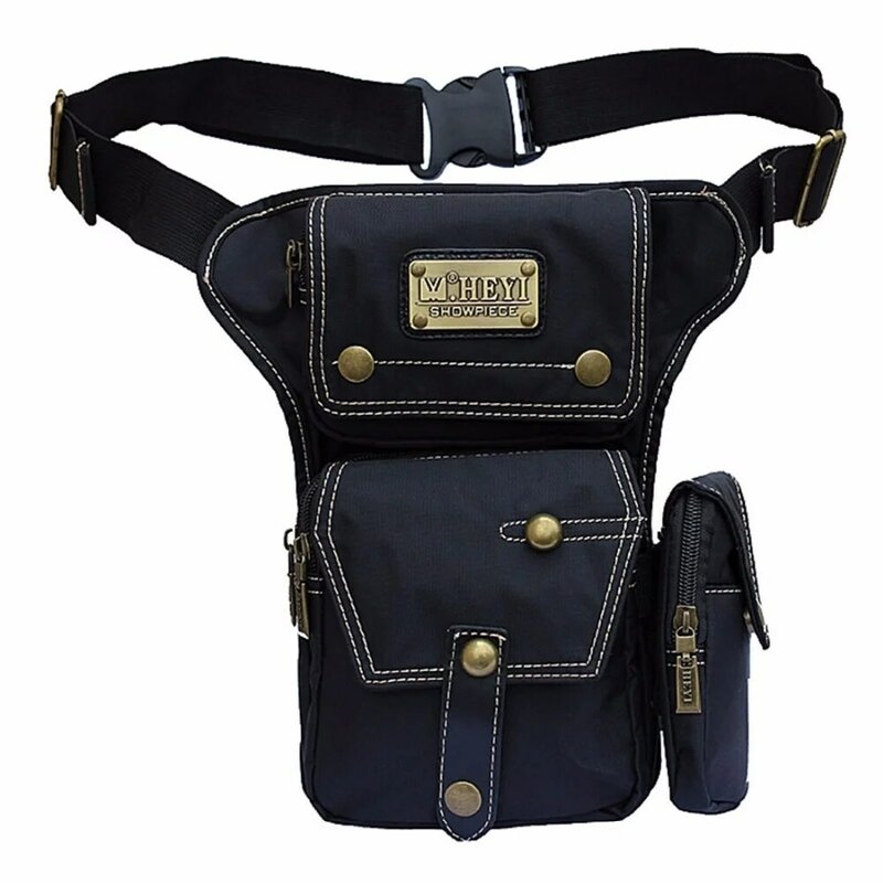 Waterproof Nylon Men Leg Fanny Pack Bag for Motorcycle Rider Punk Rock Travel Male Messenger Shoulder Belt Waist Thigh Bags