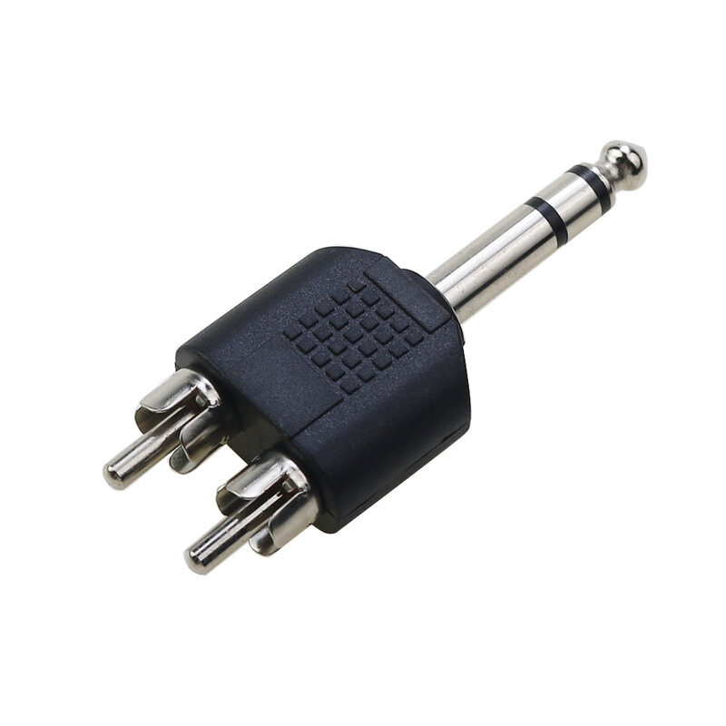 Adaptador RCA para enchufe de audio, conector macho y hembra a RCA de 3,5mm y 6,35mm, estéreo de canal único y doble, 1 unidad