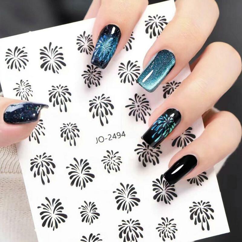 Nail Art Stickers Colorful Gradient Nail Art Decals Sparklers Holographic Design Long-lasting Stickers Fireflakes Nail Stickers