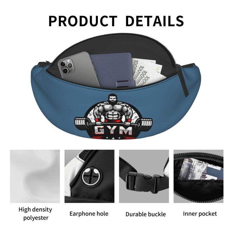 Bodybuilding Gym Fanny Bag Custom Fitness Muscle Crossbody Waist Pack Women Men Cycling Camping Phone Money Pouch