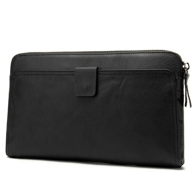 Genuine Leather Male Clutch Handbag Men Long Purse Large Capacity Business Style Wallet Bag Phone Pocket Travel Clutch Wallets