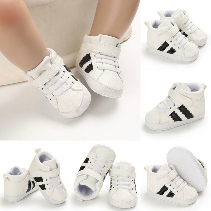 Chaussures de mode blanches pour bébés, baskets de baptême à fond souple pour garçons et filles, chaussures de premier pas confortables