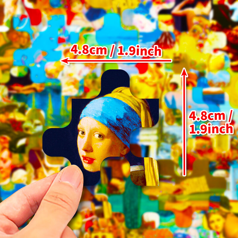 50Pcs Cartoon Famous Oil Painting Series Graffiti Stickers Suitable for Laptop Helmets Desktop Decoration DIY Stickers Toys