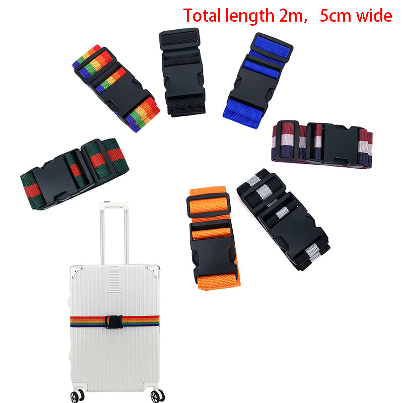 Arco-íris Senha de bloqueio com alça de bagagem, fivela, cintos de bagagem, alta qualidade, 3 dígitos, 2m