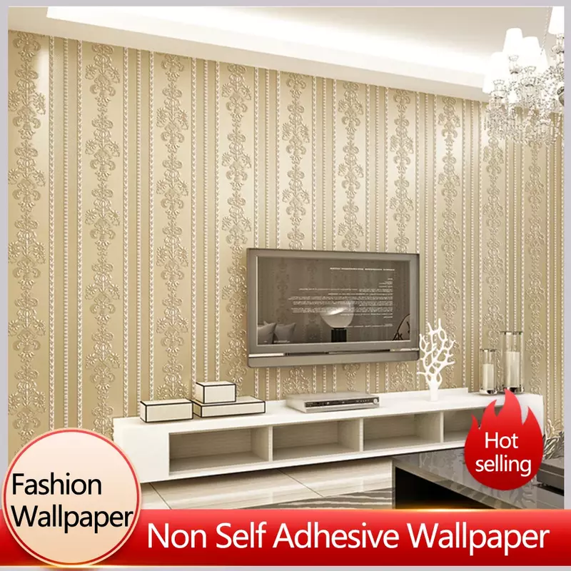Modern Minimalist Non-woven Fabric Vertical Stripe Wallpaper 3D Bedroom Living Room Home Decoration Wallpapers