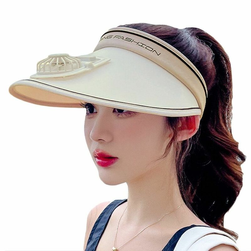 Oddychający kapelusz przeciwsłoneczny z wentylatorem Zewnętrzna ochrona przed promieniowaniem UV z wizjerami z wentylatorem Letni kapelusz plażowy podróżny Mężczyźni Kobiety
