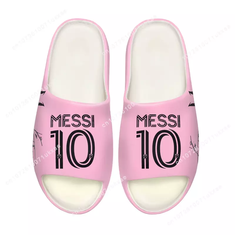 Chinelos macios personalizados para homens, M-Miami, M-Messi, M-Messi 10 Logotipo, Tamancos domésticos, Passo Em Sapatos de Água, Adolescente