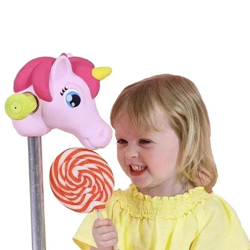 Manillar de bicicleta de unicornio para niños, cabeza de caballo de juguete, accesorios de bicicleta, regalos de cumpleaños para niños, 1 unidad