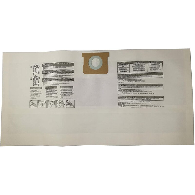 Bolsas de filtro de colección desechables para Shop-Vac 9066200, 10-14 galones, tipo F, tipo I, reemplaza la parte 90662 y 90672, 5 paquetes