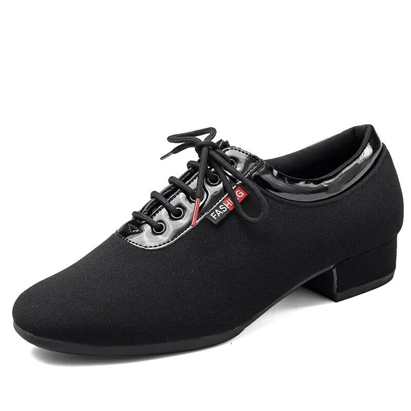 Zapatos de baile de tela Oxford para hombre, gamuza moderna con tacón de 2,5 cm, para interior y exterior, Jitterbug, para práctica de baile de salón