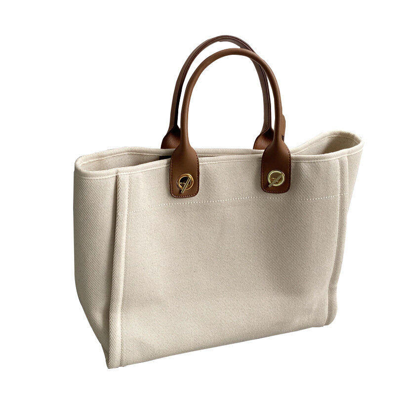 Минималистичная холщовая портативная женская сумка осень/зима модная женская сумка-тоут на одно плечо трендовая