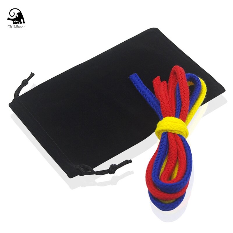 Three Strings Linking Ropes Magic Tricks Red Yellow Blue Magic Rope Close Up Street Magic Props Illusions Gimmick Accessories