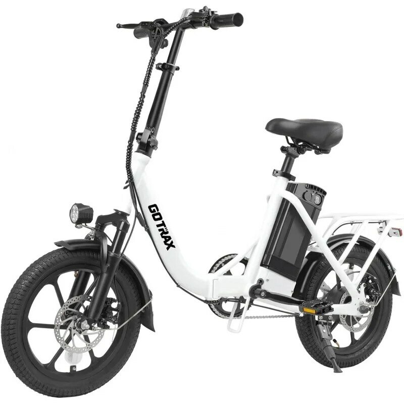 Gotrax-折りたたみ式電動自転車,ペダル制御とスピード,15.5mpphパワー,350Wモーター,16インチ,最大25マイルの範囲