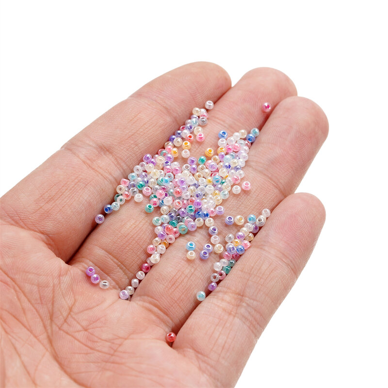 10 g/lotto 2mm perline di vetro ceco perline distanziatrici allentate di colore misto per orecchini fai da te collana braccialetto accessori per la creazione di gioielli
