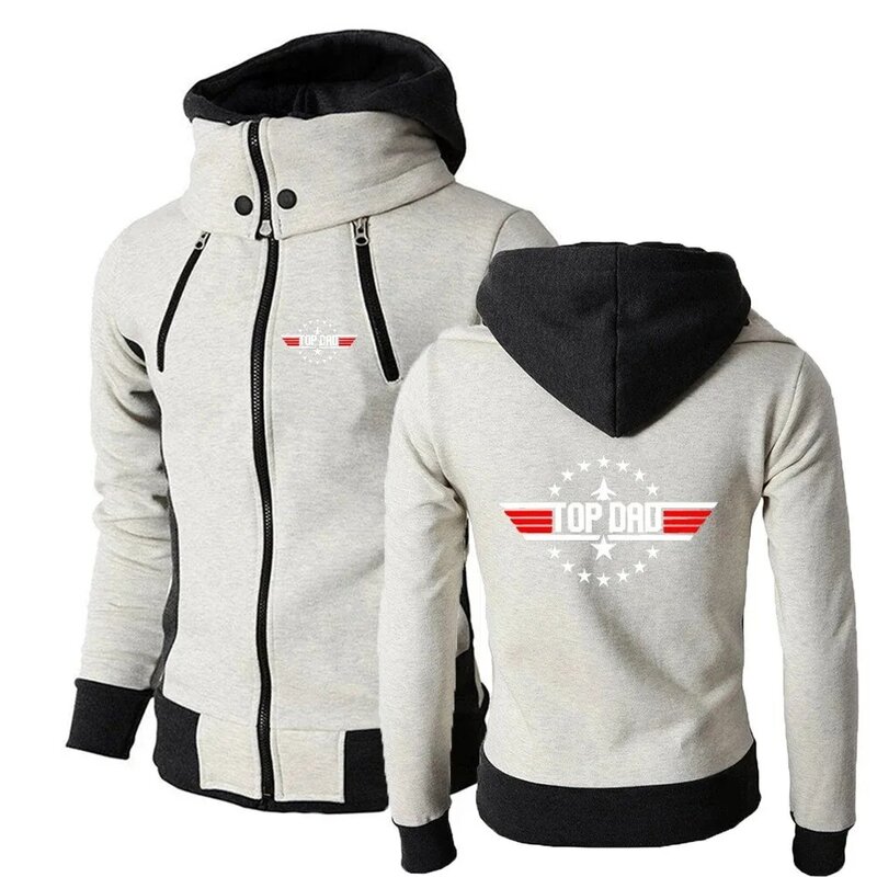 TOP DAD TOP GUN Movie Men Brand New Spring and Autumn Popular Three-color Hoodie Zipper Leisure High-quality Coat Tops