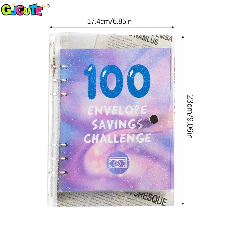 1 szt. Wyzwanie oszczędzania pieniędzy 100 dni w kopercie wyzwanie notatnik organizatora segregatorów gotówki pozwala zaoszczędzić pieniądze