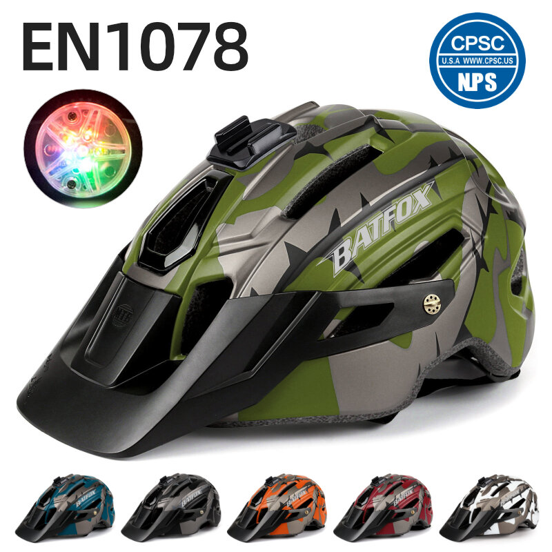 BATFOX Helm Sepeda untuk Pria Helm Bersepeda Capacete Mtb Helm Sepeda Gunung Cetakan Intergrally Bersepeda 2023 MTB Casque Velo