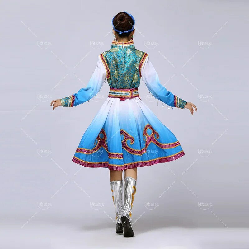 Mongolian Show Clothing Woman nation Ethnic Minority Square Dance Performance Dance Serve Adult Stage Dress Will Pendulum Skirt