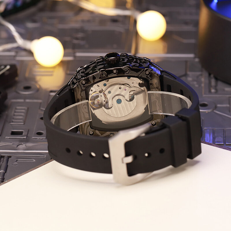 Полностью автоматические механические часы MUSANFIGO, модные и персонализированные Мужские часы с прорезями, водонепроницаемые часы с ночным свечением