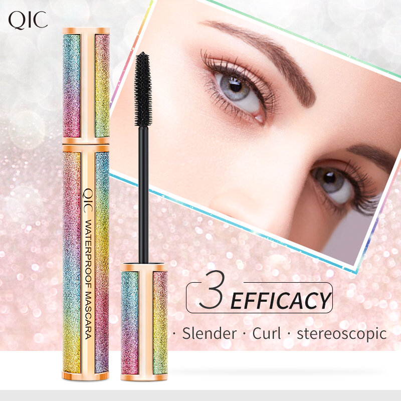 QIC tusz do rzęs wodoodporny, długi trwałe szybkoschnące naturalne profesjonalne wysokiej jakości kosmetyki do oczu Maquillajes Para Mujer