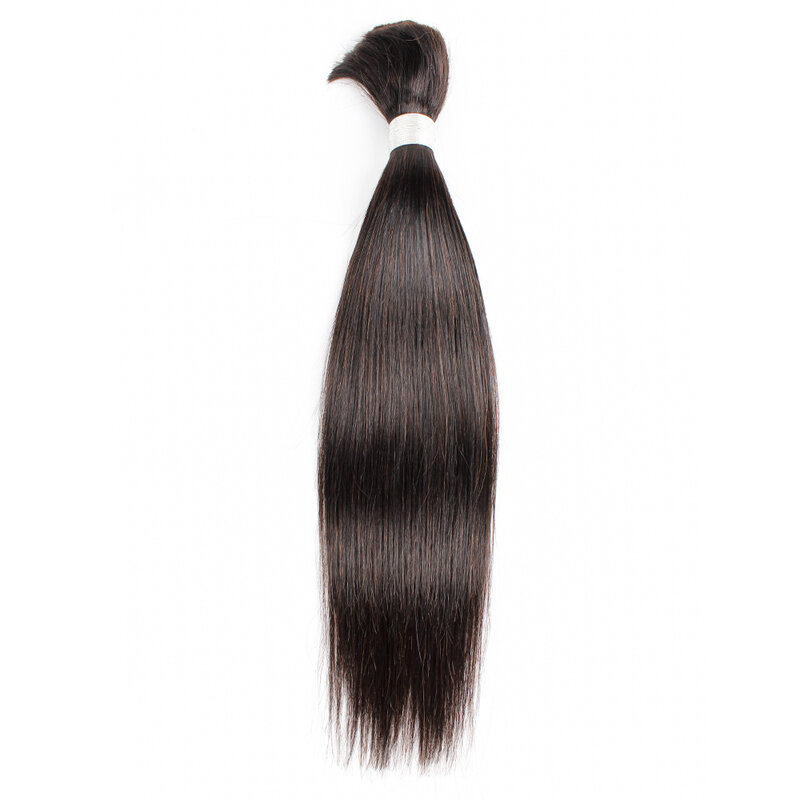 Cabelo a granel para trança em linha reta remy indiano cabelo humano sem tramas 90 g/peça cor natural extensão do cabelo kisshair