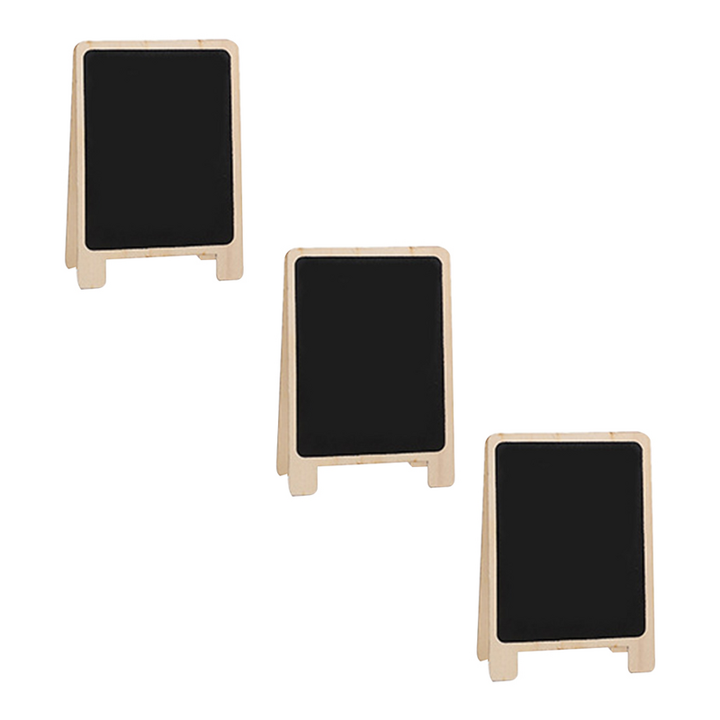 3 szt. Etykiety na stół Mini emblematy tablice wyświetlacze drewniane
