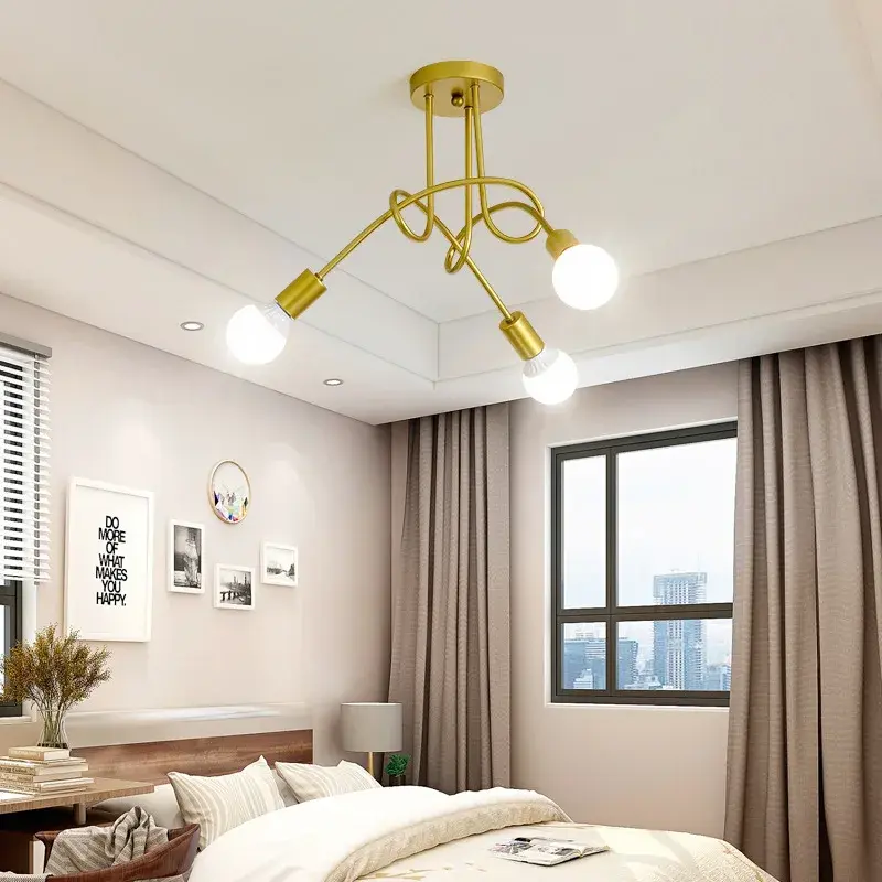Amerikanische Retro Decken leuchte Schmiedeeisen LED E27 Kronleuchter Schwarz-Weiß-Lampe Wohnzimmer Dekoration Home Leuchte