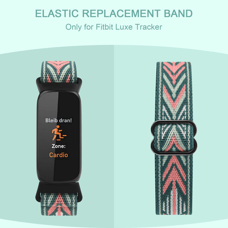 Elastic Nylon Band para Fitbit Luxe, Substituição Pulseira, Pulseira Ajustável, Correa Pulseira