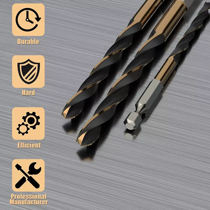 Hex Shank HSS Twist Drill Bit Set Hex Shank for Quick Change Wood Metal Hole Cutter Core Drilling Tool Power Tools Accessories