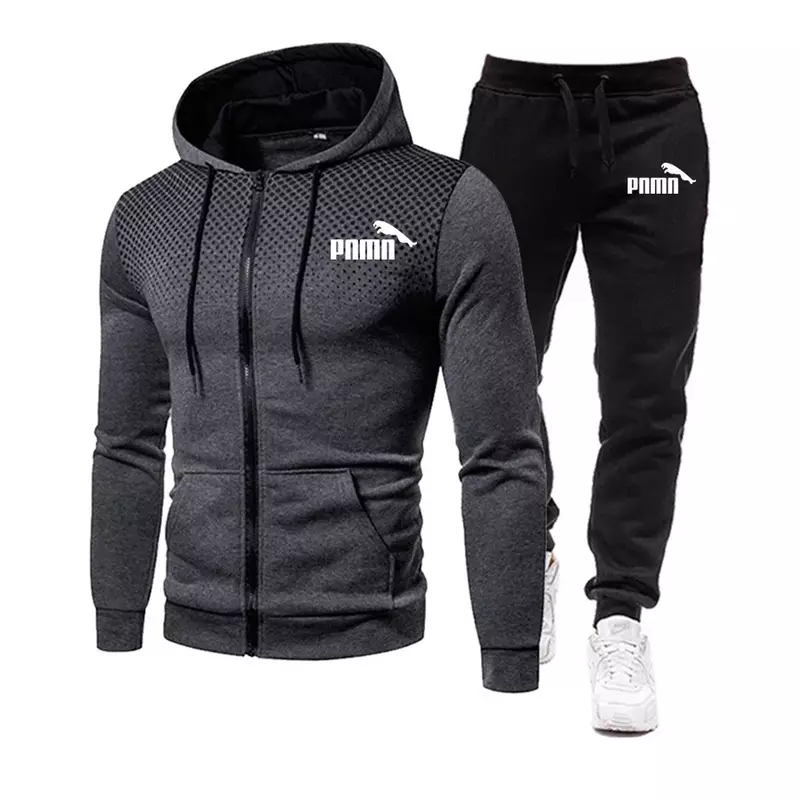 Men's hoodies and zipper sets, printed casual sportswear, winter clothing, big discounts, 2021