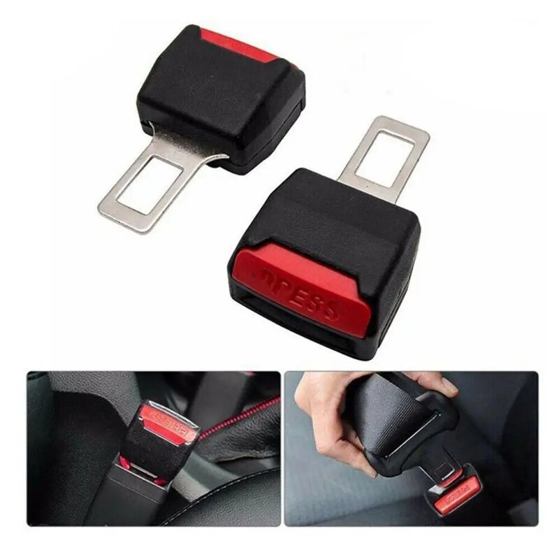 2PC Car Seat Belt Clip Extender Safety Seatbelt Lock Buckle Plug Thick Insert Socket Extender Safety Buckle Seat Belt Accessorie