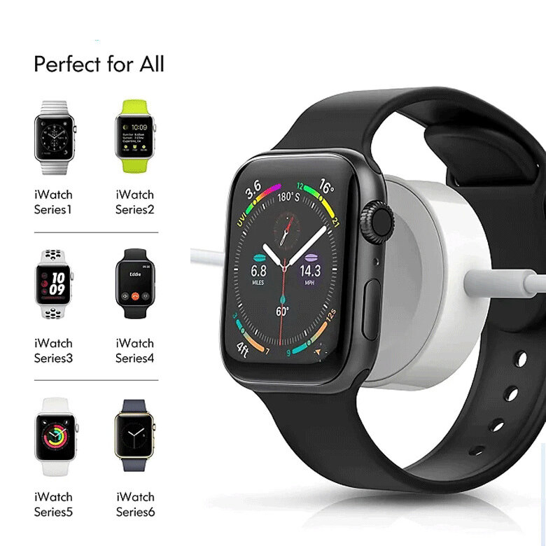 ポータブル充電器ケーブル,Apple Watch,iOS,type-c,pd,すべてのモデルと互換性があり,active2,1, 150cm, 2 in 1