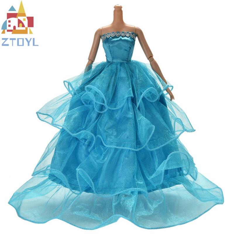Лидер продаж, многослойное Элегантное свадебное платье принцессы ручной работы для куклы, платье с цветочным рисунком, одежда, аксессуары для кукол