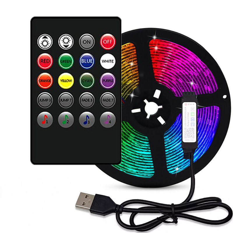 RGB Light Strip SMD5050 LED Light Strip 20 Key Control Chasing Effect Light Flexible Tape Diode Strip TV Backlight Room Decorati