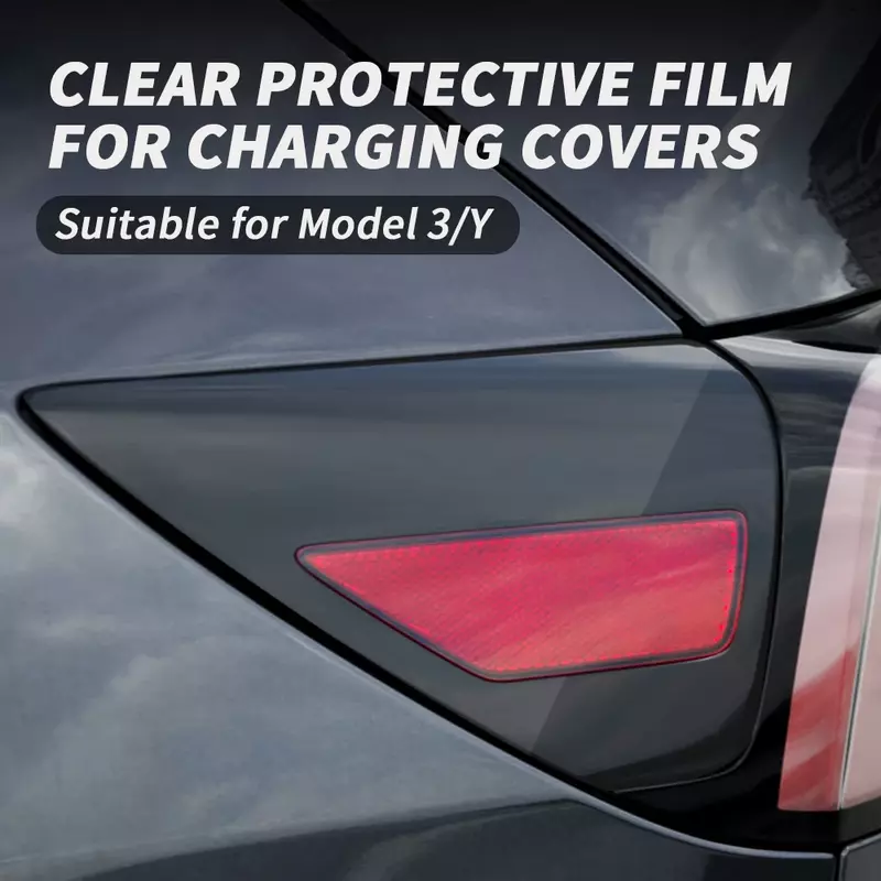 충전 포트 커버 TPU 보호 필름, 테슬라 모델 3, Y용 자동차 스티커, 긁힘 방지 필름, 외부 수정 액세서리