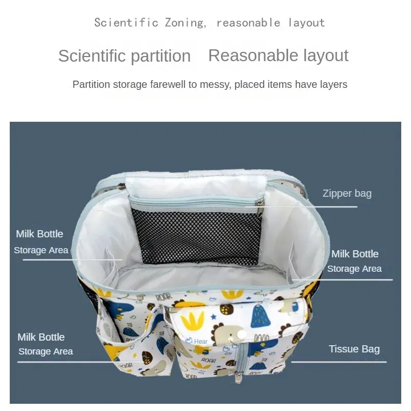 MOOZ-Bolsa de gran capacidad para cochecito de bebé, accesorio multifuncional para almacenamiento de pañales