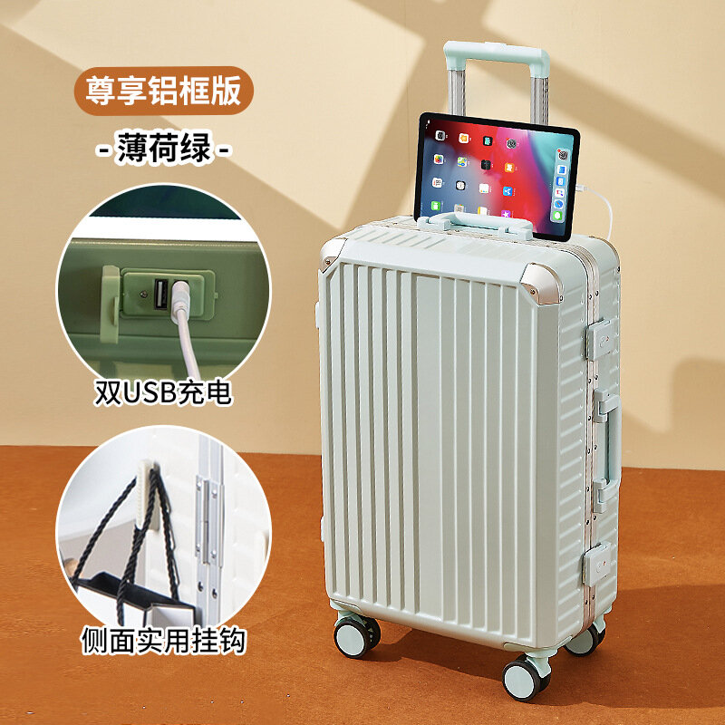 KLQDZMS-maleta con marco de aluminio de gran capacidad, maleta con ruedas de 20, 22, 24, 26 y 28 pulgadas, equipaje rodante duradero