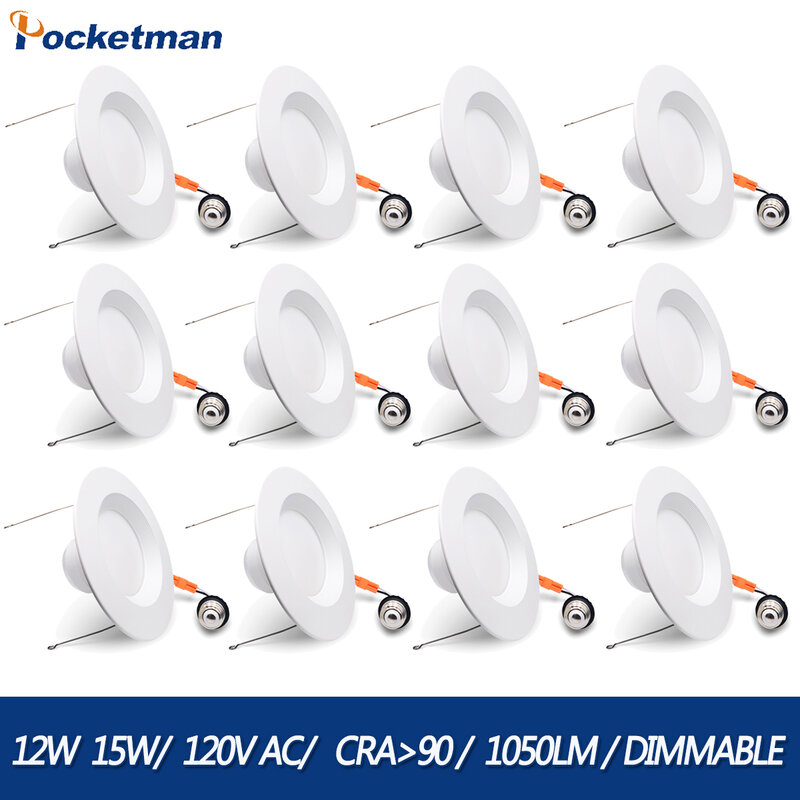 LED Downlight 120V AC Spot 4 colors dimming 12W 15W Recessed in LED Ceiling Downlight Light Cold Warm white Lamp