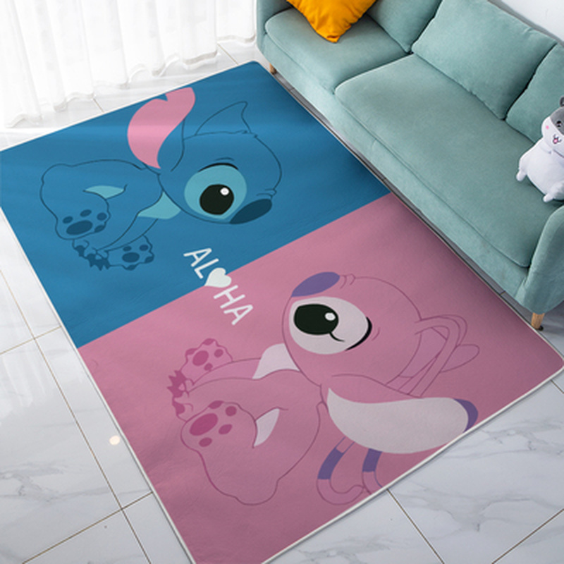 Disney Lilo Stitch Paly Mat Baby Crawl Carpet Children Bedroom Living Room Doormat Home Decor Kids Boys Girls Non-slip Rug