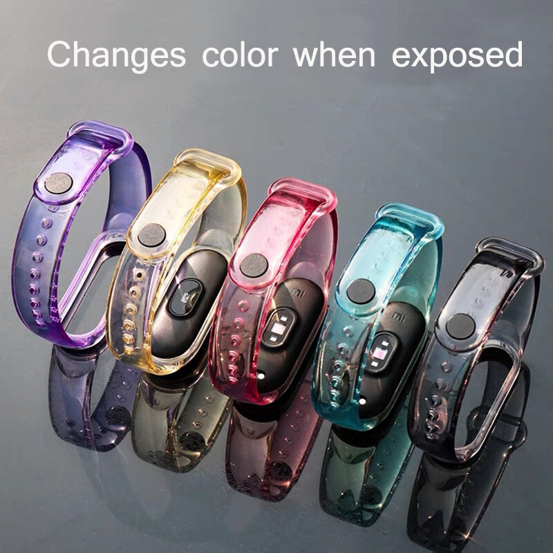 Color Change Strap For Xiaomi Mi band 7 6 5 4 3 Replacement Smart watchband Bracelet for Mi band 6 5 Strap Wristbands Pulseira