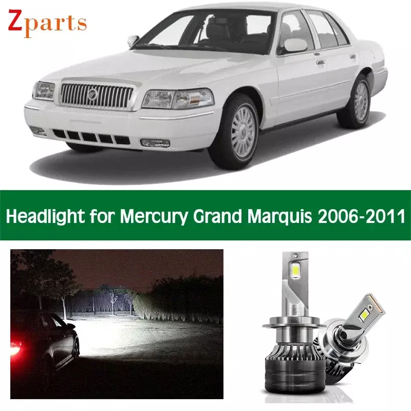 Canbus Lampu Kepala Bohlam untuk 2006 2007 2008 2009 2010 2011 Mercury Grand Marquis Lampu Depan LED Aksesori Lampu Sorot Rendah