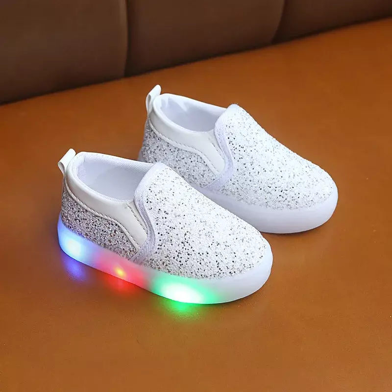 Kids Led Sneakers Lighted Baby Toddler Shoes Sequin Girl Light Shoes Autumn Casual Luminous Shoes For Boys 1 2 3 4 5 6 Year Old