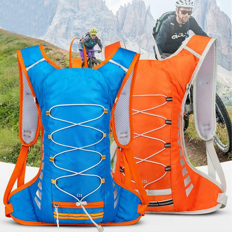 Tas sepeda kapasitas besar, tas sepeda kapasitas besar, ringan, bisa disesuaikan, tas ransel air Breathable untuk Hiking, ransel Hiking, dengan kandung kemih air
